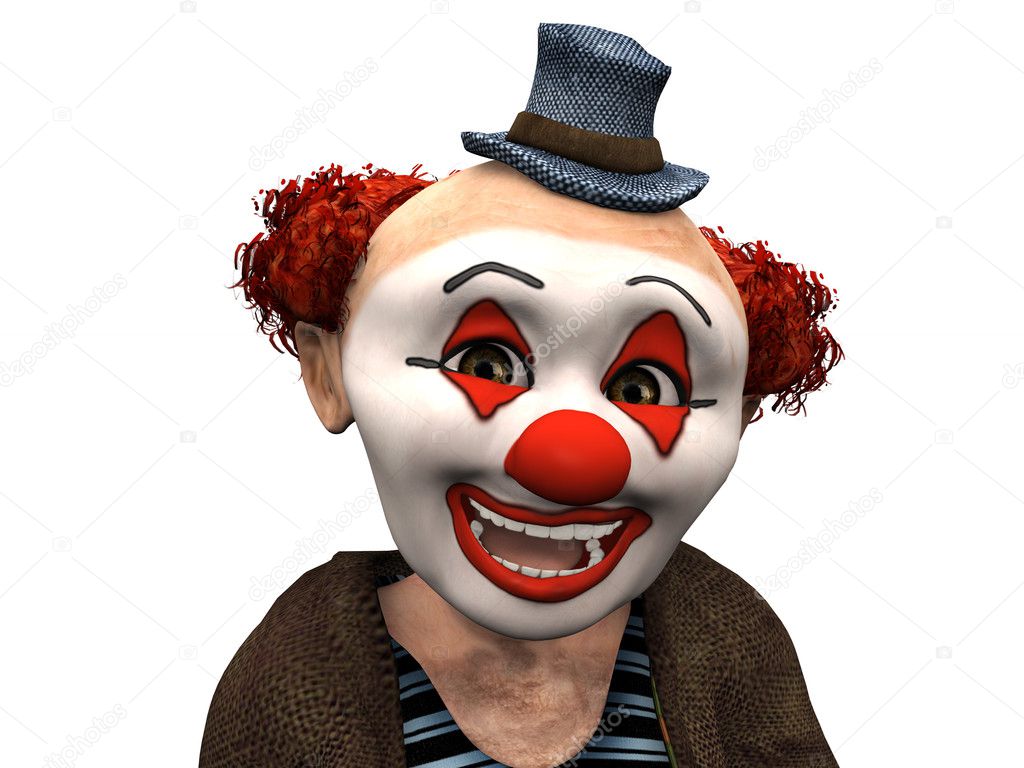 The face of a smiling clown.