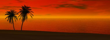 Panoramic sunset clipart