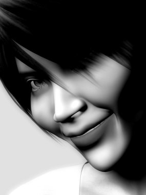 gülümseyen kadın yüzü