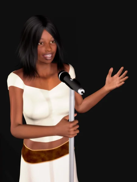 Black woman singing — Stock Photo, Image