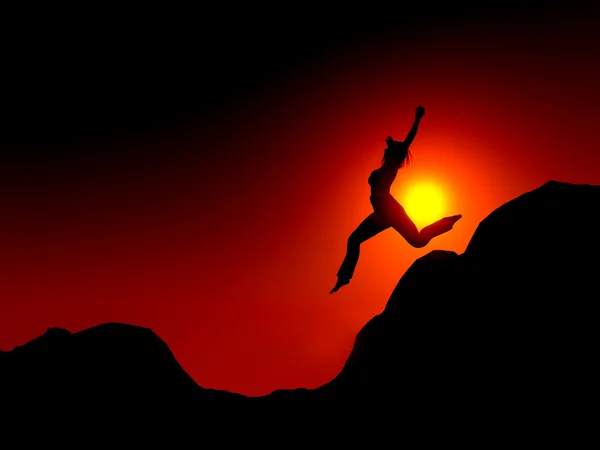 Woman jumping — Stock Photo, Image