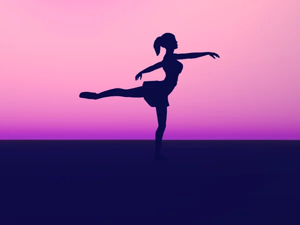Silhouet van een balletdanser. — Stockfoto