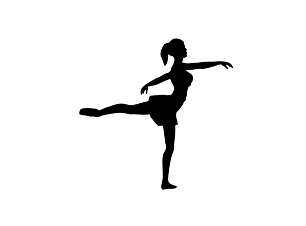 Silhouette of a ballet dancer. — Stock Photo, Image