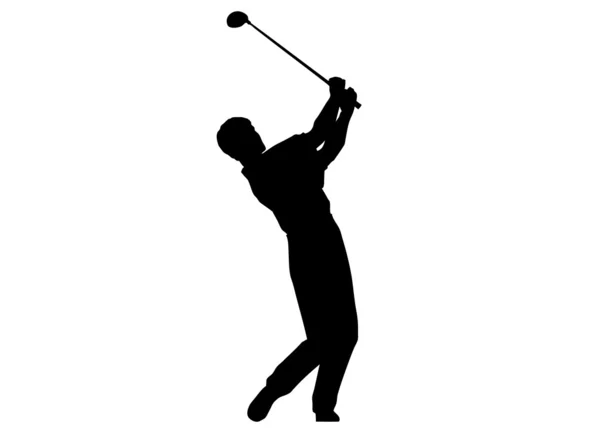 Um homem a fazer um balanço de golfe . — Fotografia de Stock