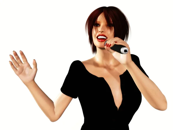 Mulher cantando — Fotografia de Stock