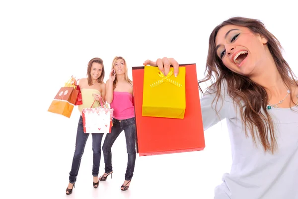 Chicas de compras de grupo pequeño —  Fotos de Stock