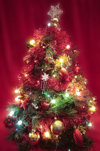 Christmas tree with decorations closeup — Stock Photo, Image
