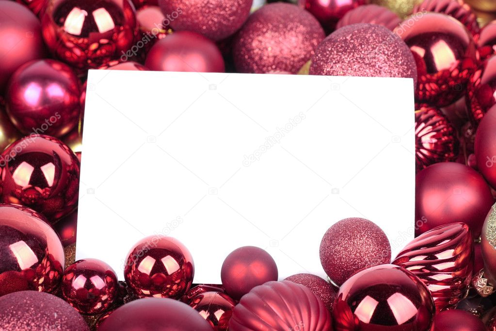 Christmas decorations with blank card