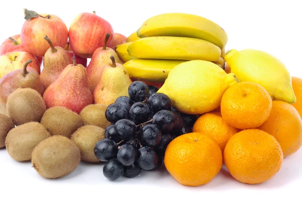 Mixed fresh fruit on white — Stock Photo, Image
