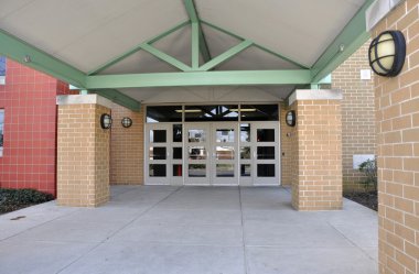 Modern school entrance clipart