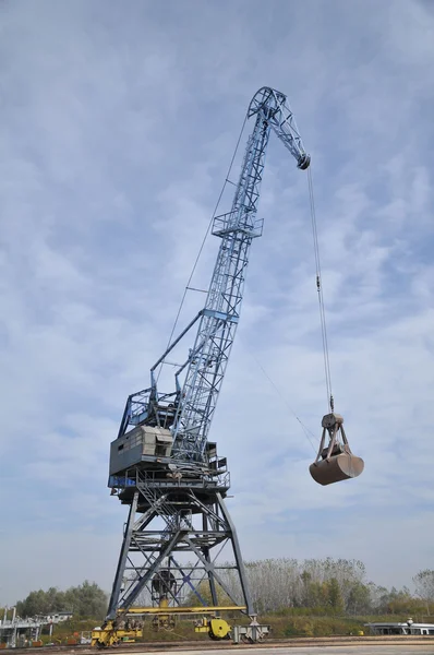 stock image Big crane in the city river port