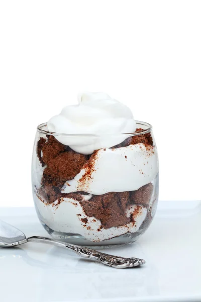 Brownies and Whipped Topping — Zdjęcie stockowe