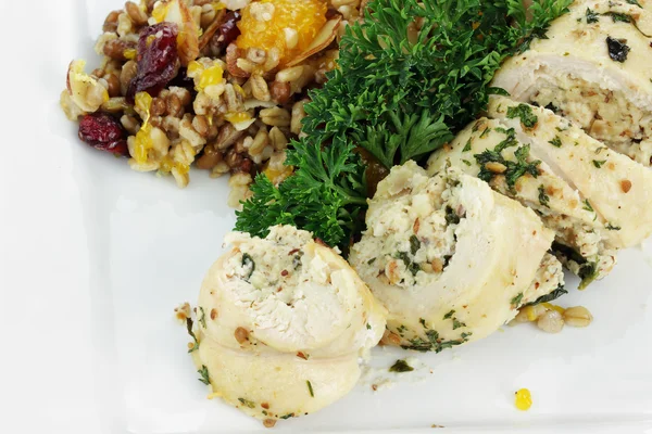 stock image Chicken Roulade and Pilaf