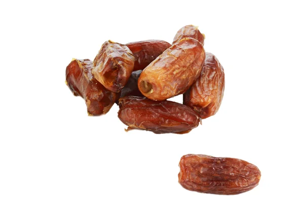 Pitted Dates Isolated White Background Clipping Path Included — Stock Photo, Image