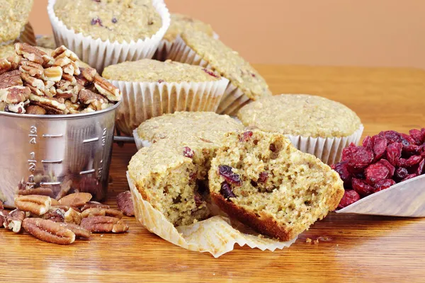 Havregryn cranberry muffins — Stockfoto