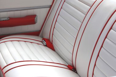 White leather car seat clipart