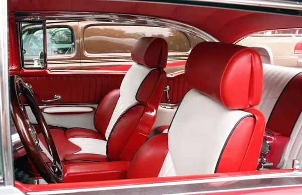 White leather car seat — Stock Photo, Image