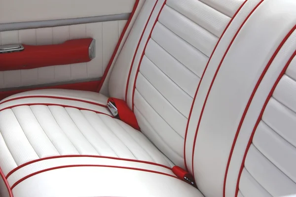 White leather car seat — Stock Photo, Image