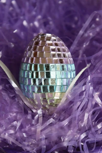 stock image Easter disco egg on straw