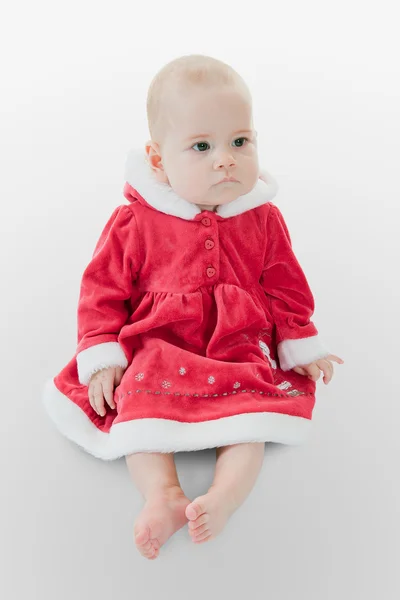 Μωρό σε ένα φόρεμα Χριστούγεννα — Φωτογραφία Αρχείου