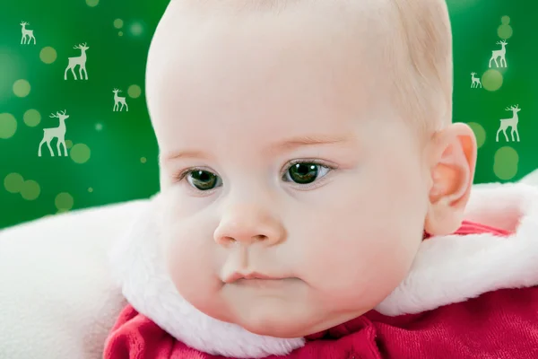 Portret xmast baby girl — Zdjęcie stockowe