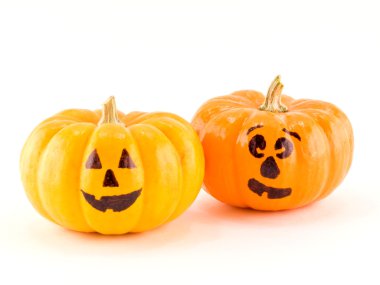 Mini Jack-o-Lanterns Isolated on a White Background clipart