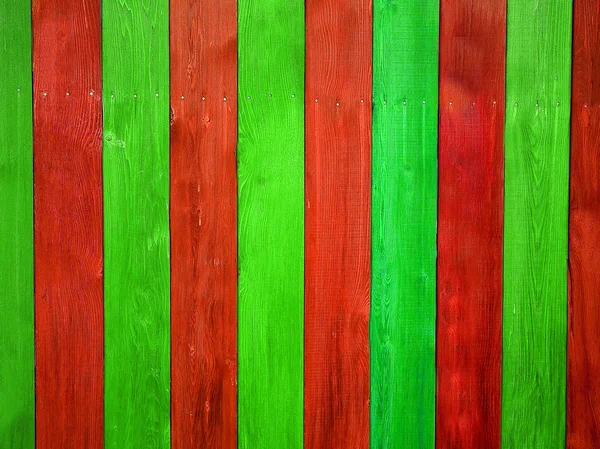 Christmas Colored Wooden Fence Board Background — Stock Photo, Image