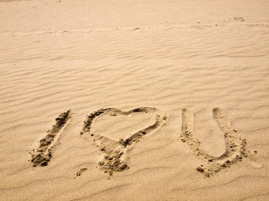 I Love You Written in the Sand clipart