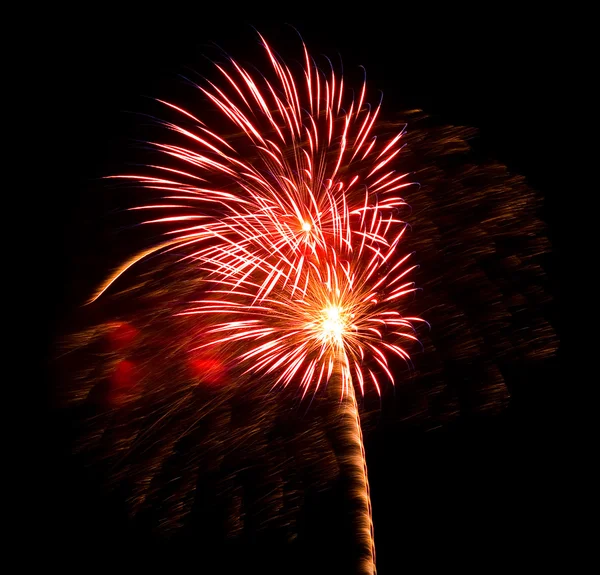 Fireworks Night Sky Isolated Black — Stock Photo, Image