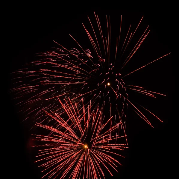 Fireworks Night Sky Isolated Black — Stock Photo, Image