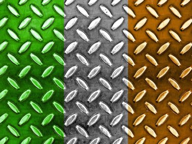 Irish Flag On a Diamond Metal Texture clipart