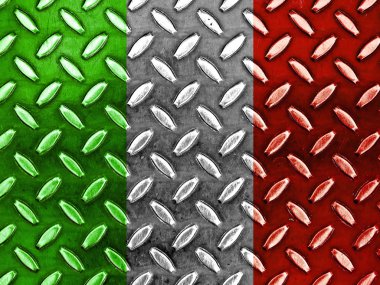 Italian Flag On a Diamond Metal Texture clipart