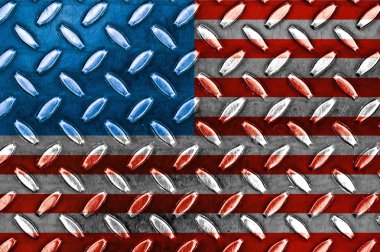 American Flag On a Diamond Metal Texture clipart