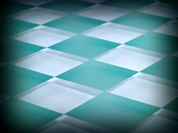 Aqua Glas Schachbrett Mit Klaren Und Mattierten Quadraten Mit Spiegeleffekt — Stockfoto
