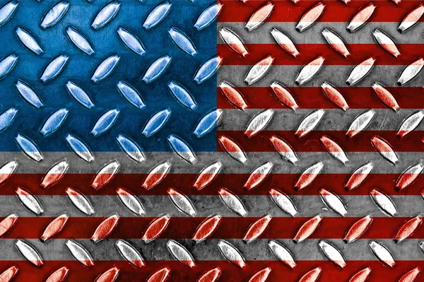 Bandera Americana Una Textura Metal Diamante —  Fotos de Stock