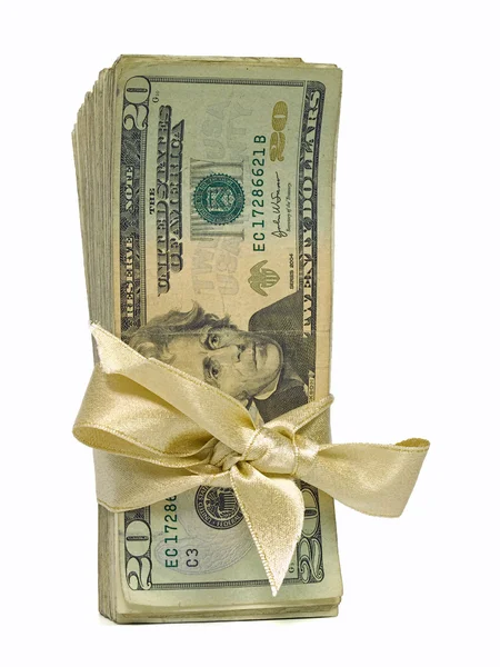 Verenigde Staten munt verpakt in een lint als een geschenk — Stockfoto