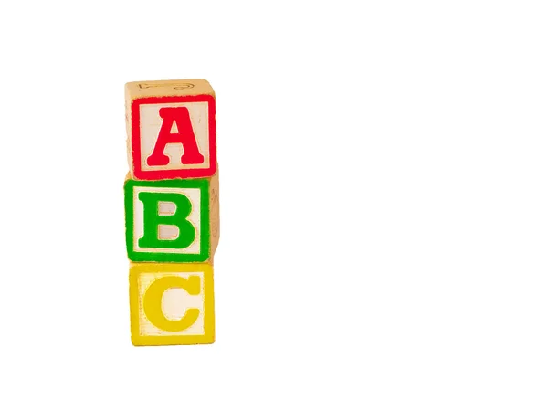 Blocs Alphabet isolés sur un fond blanc — Photo