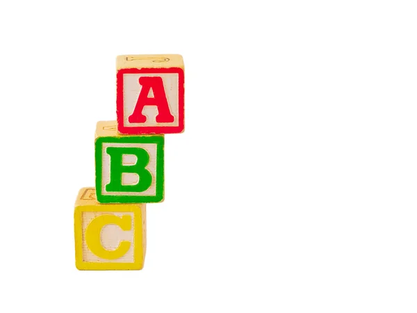 Blocos de alfabeto isolados em um fundo branco — Fotografia de Stock