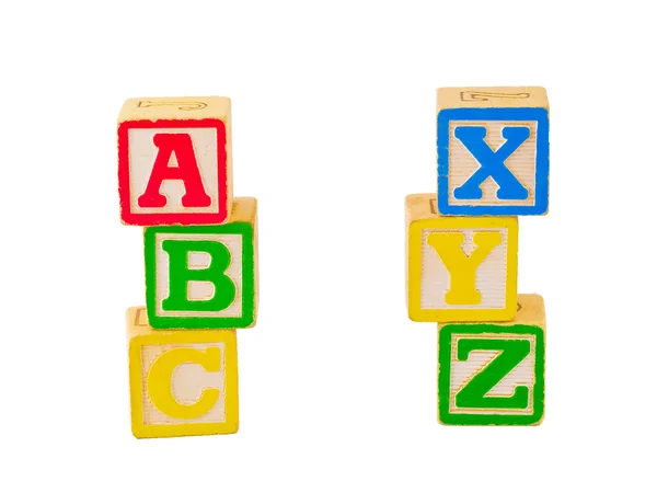 Alphabet Blocks Isolated on a White Background — Stock Photo, Image