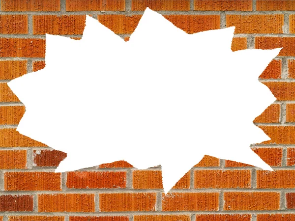 Orange, Red, and Tan Brick Wall with Hole — Stock Photo, Image