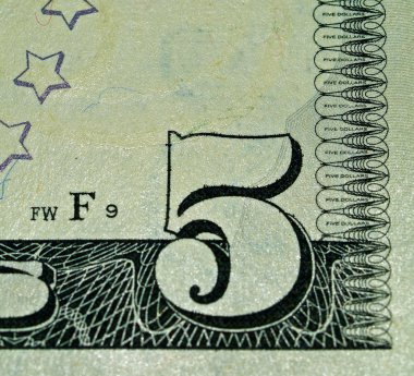 Macro Money Detail 5 Dollar clipart