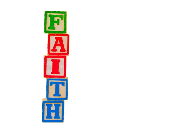 Πολύχρωμο αλφάβητο πίστη μπλοκ — Φωτογραφία Αρχείου