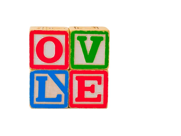 Färgglada alfabetet block kärlek — Stockfoto