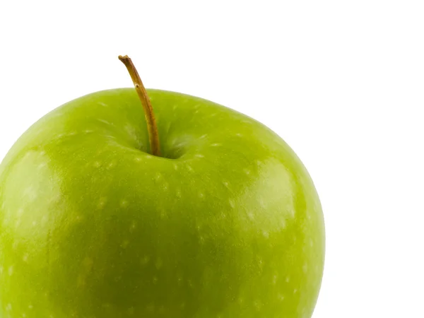 En enda grönt äpple närbild — Stockfoto