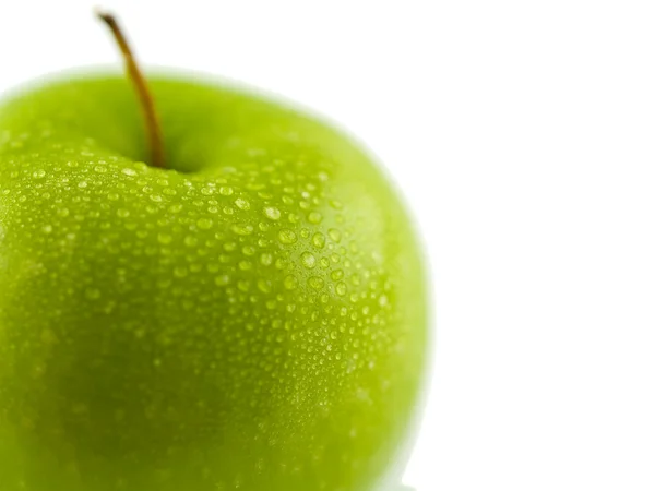 Zbliżenie jednego zielonego jabłka — Zdjęcie stockowe