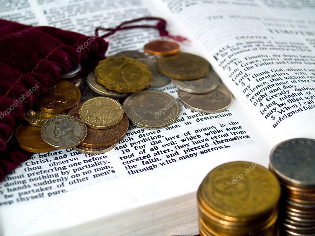 Bible Verse Love of Money — Stock
