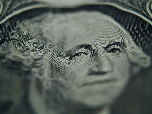 Macro of the US One Dollar Bill: George Washington — Stock Photo, Image