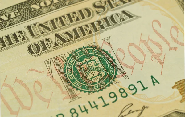 The US 10 Dollar Bill Showing We the — Stock Photo, Image