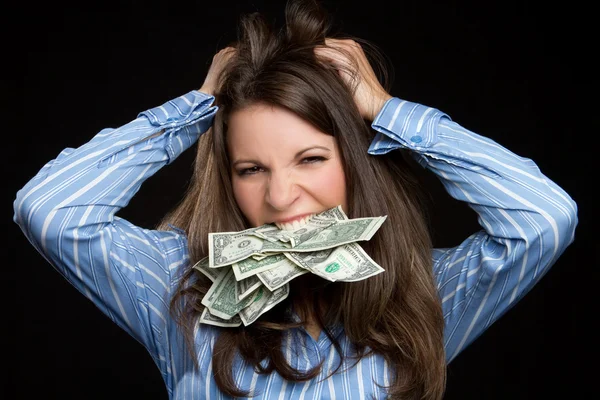 Frustrerad pengar kvinna — Stockfoto