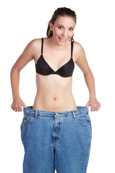 Frau mit Gewichtsverlust lizenzfreie Stockbilder